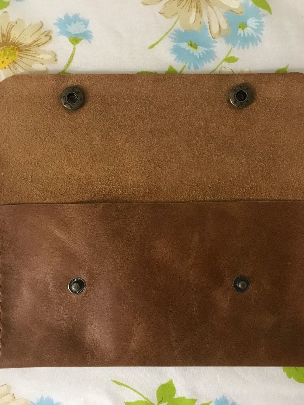 Handmade Genuine Brown Leather Men’s Snap Wallet Clutch